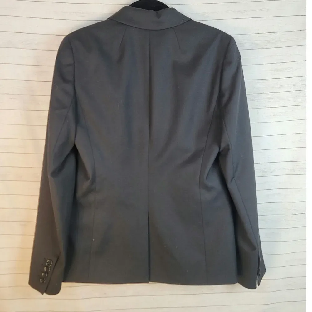 J. CREW WOOL BLEND 2 BUTTON BLAZER IN BLACK, SZ 2